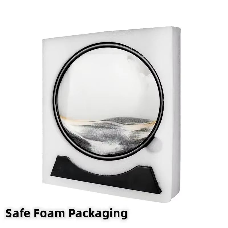 3D Flowing Sand Painting Moving Sand Art Picture round Glass Deep Sea Sandscape Hourglass Quicksand Craft Office Home Decor Gift