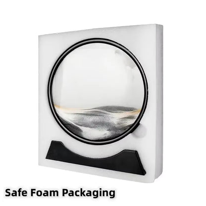 3D Flowing Sand Painting Moving Sand Art Picture round Glass Deep Sea Sandscape Hourglass Quicksand Craft Office Home Decor Gift