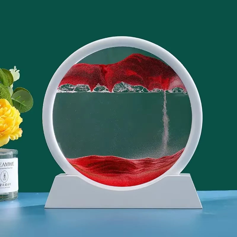 3D Flowing Sand Painting Moving Sand Art Picture round Glass Deep Sea Sandscape Hourglass Quicksand Craft Office Home Decor Gift