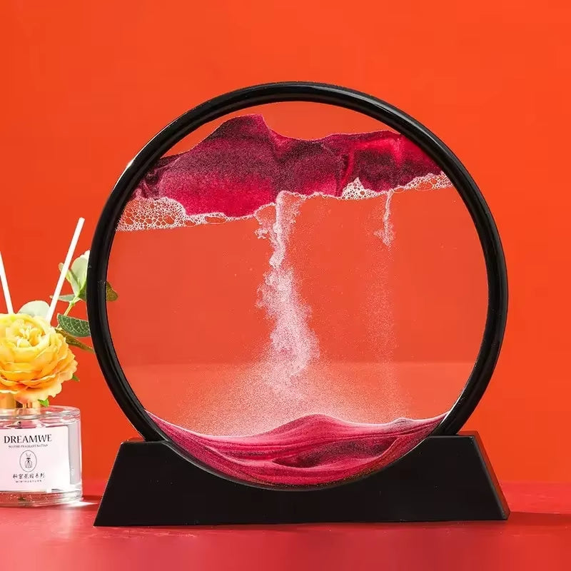 3D Flowing Sand Painting Moving Sand Art Picture round Glass Deep Sea Sandscape Hourglass Quicksand Craft Office Home Decor Gift