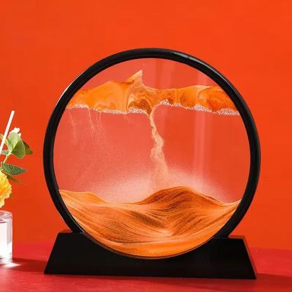 3D Flowing Sand Painting Moving Sand Art Picture round Glass Deep Sea Sandscape Hourglass Quicksand Craft Office Home Decor Gift