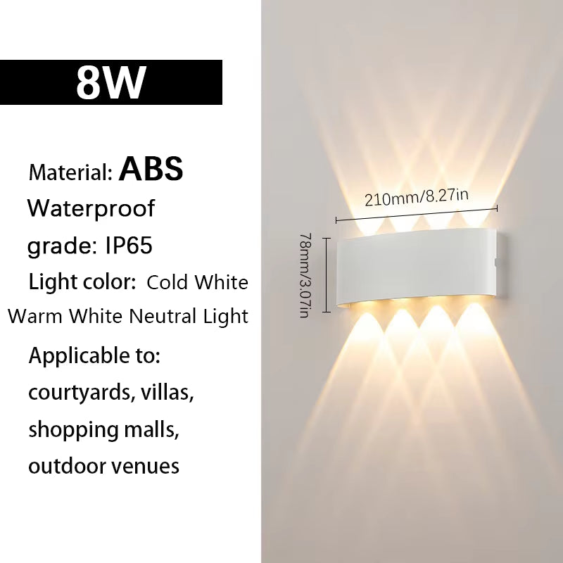 LED Wall Lights up & down AC85-265V ABS Waterproof Led Lights Modern Indoor Outdoor Appliances for Wall Panels Home Garden Yard