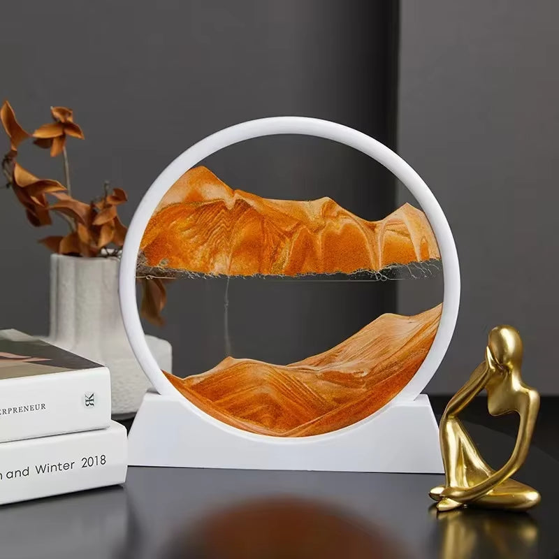 3D Flowing Sand Painting Moving Sand Art Picture round Glass Deep Sea Sandscape Hourglass Quicksand Craft Office Home Decor Gift