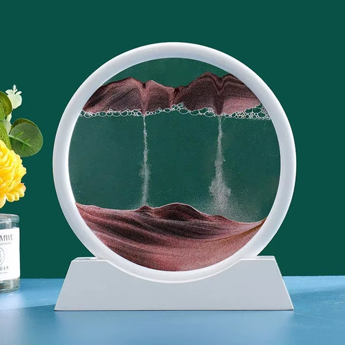 3D Flowing Sand Painting Moving Sand Art Picture round Glass Deep Sea Sandscape Hourglass Quicksand Craft Office Home Decor Gift