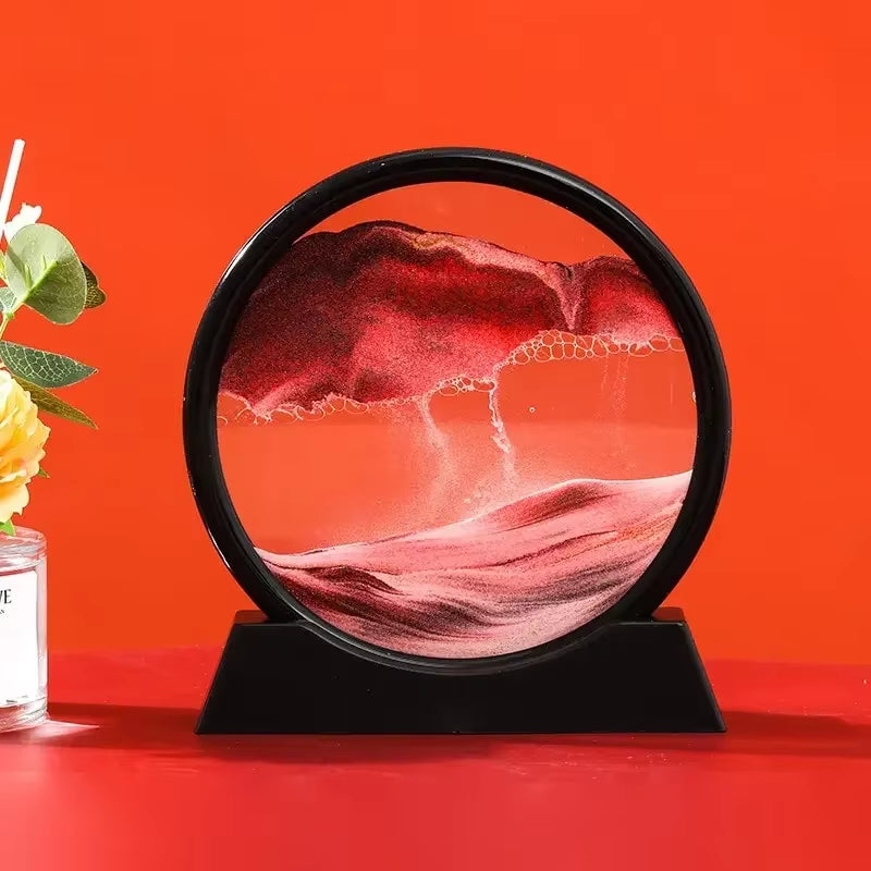 3D Flowing Sand Painting Moving Sand Art Picture round Glass Deep Sea Sandscape Hourglass Quicksand Craft Office Home Decor Gift