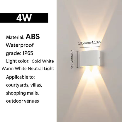 LED Wall Lights up & down AC85-265V ABS Waterproof Led Lights Modern Indoor Outdoor Appliances for Wall Panels Home Garden Yard