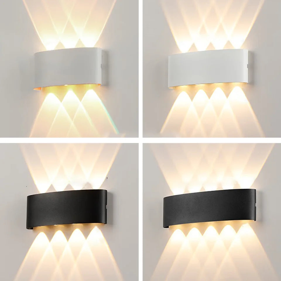 LED Wall Lights up & down AC85-265V ABS Waterproof Led Lights Modern Indoor Outdoor Appliances for Wall Panels Home Garden Yard
