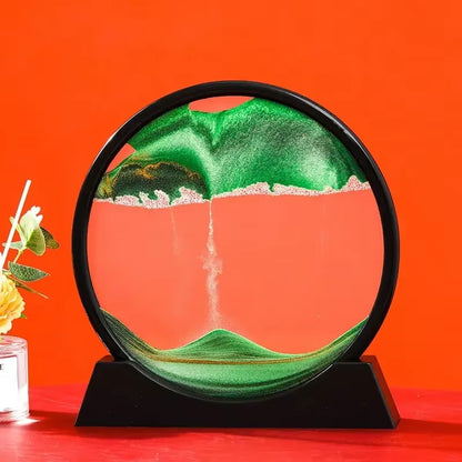 3D Flowing Sand Painting Moving Sand Art Picture round Glass Deep Sea Sandscape Hourglass Quicksand Craft Office Home Decor Gift