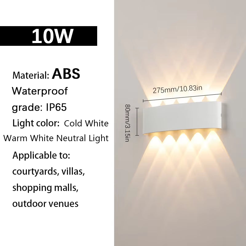 LED Wall Lights up & down AC85-265V ABS Waterproof Led Lights Modern Indoor Outdoor Appliances for Wall Panels Home Garden Yard